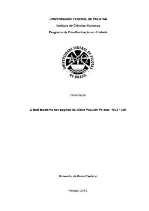 O Nazi-Fascismo Nas Páginas Do Diário Popular: Pelotas, 1923-1939