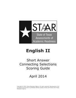 2014 STAAR English Two Connecting Selections