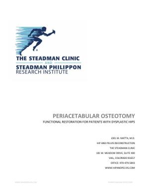 Periacetabular Osteotomy Functional Restoration for Patients with Dysplastic Hips