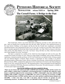 The Cornell Farm; a Bridge to the Past