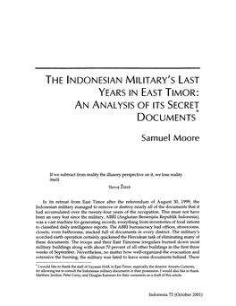 The Indonesian Military's Last Years in East Timor 11
