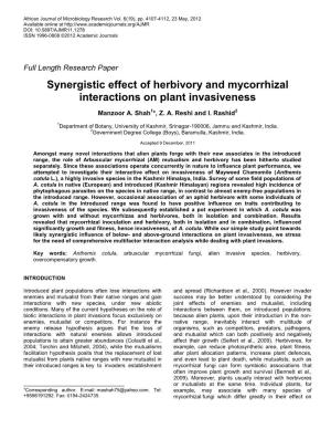 Synergistic Effect of Herbivory and Mycorrhizal Interactions on Plant Invasiveness