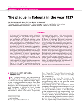 The Plague in Bologna in the Year 1527