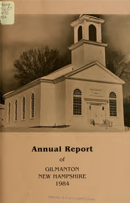 Annual Report of the Town Officers of Gilmanton, New Hampshire For