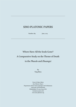 Where Have All the Souls Gone? a Comparative Study on the Theme of Death in the Phaedo and Zhuangzi