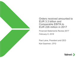 Valmet's Financial Statements Review 2017