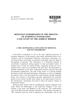 Romanian Euroregions in the Process of European Integration - Case Study of the Serbian Border