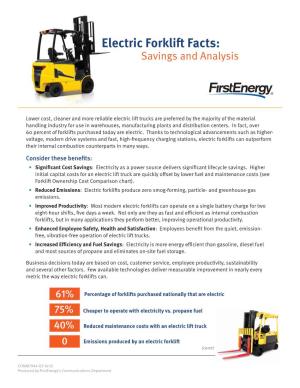 Electric Forklift Facts: Savings and Analysis