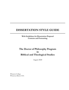 Dissertation Style Guide