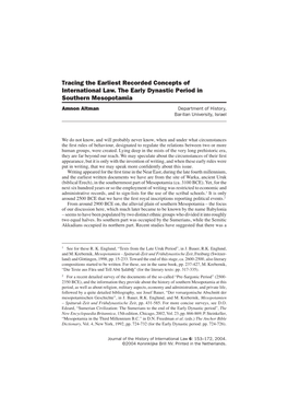Tracing the Earliest Recorded Concepts of International Law. The