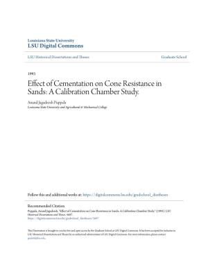 Effect of Cementation on Cone Resistance in Sands: a Calibration Chamber Study