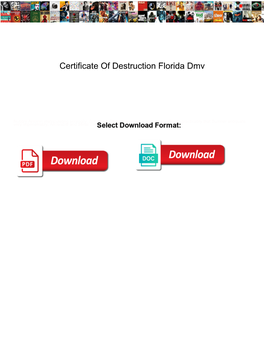 Certificate of Destruction Florida Dmv