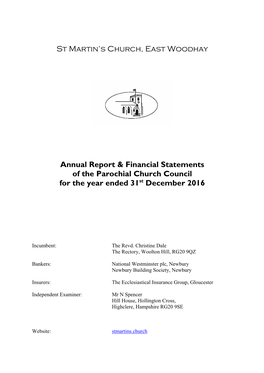 St Martin's Church, East Woodhay Annual Report & Financial
