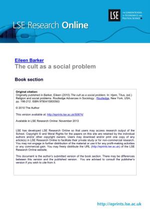 Eileen Barker the Cult As a Social Problem
