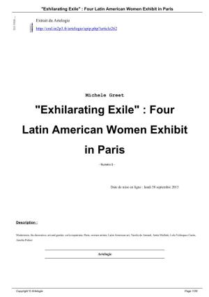Four Latin American Women Exhibit in Paris