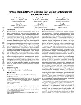 Cross-Domain Novelty Seeking Trait Mining for Sequential