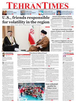 U.S., Friends Responsible for Volatility in the Region