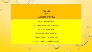 Pinjar by Amrita Pritam M .A