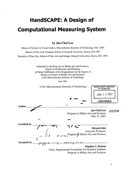 Handscape: a Design of Computational Measuring System