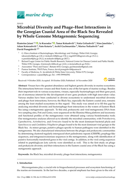 Microbial Diversity and Phage–Host Interactions in the Georgian Coastal Area of the Black Sea Revealed by Whole Genome Metagenomic Sequencing