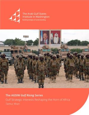 The AGSIW Gulf Rising Series Gulf Strategic Interests Reshaping the Horn of Africa Taimur Khan November 26, 2018 Issue Paper #6 2018