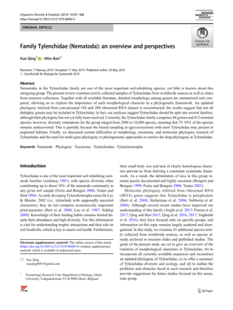 Family Tylenchidae (Nematoda): an Overview and Perspectives