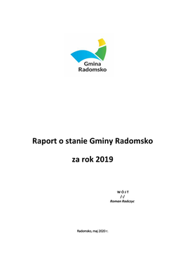 Raport O Stanie Gminy Radomsko Za Rok 2019