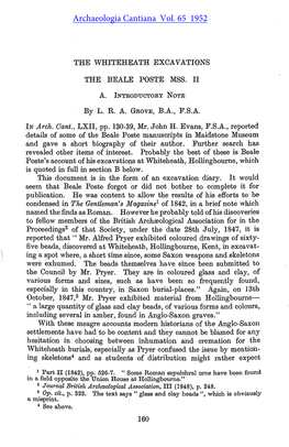 The Whiteheath, Hollingbourne, Excavations