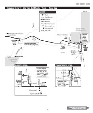 Turquoise Route 10 - Interstate 8 / El Centro / Yuma — Route Map