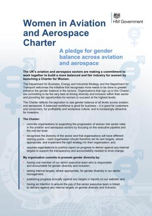 Women in Aviation and Aerospace Charter a Pledge for Gender Balance Across Aviation and Aerospace