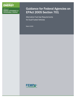 Guidance for Federal Agencies on Epact 2005 Section 701