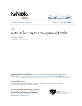 Factors Influencing the Development of Omaha Lawrence A