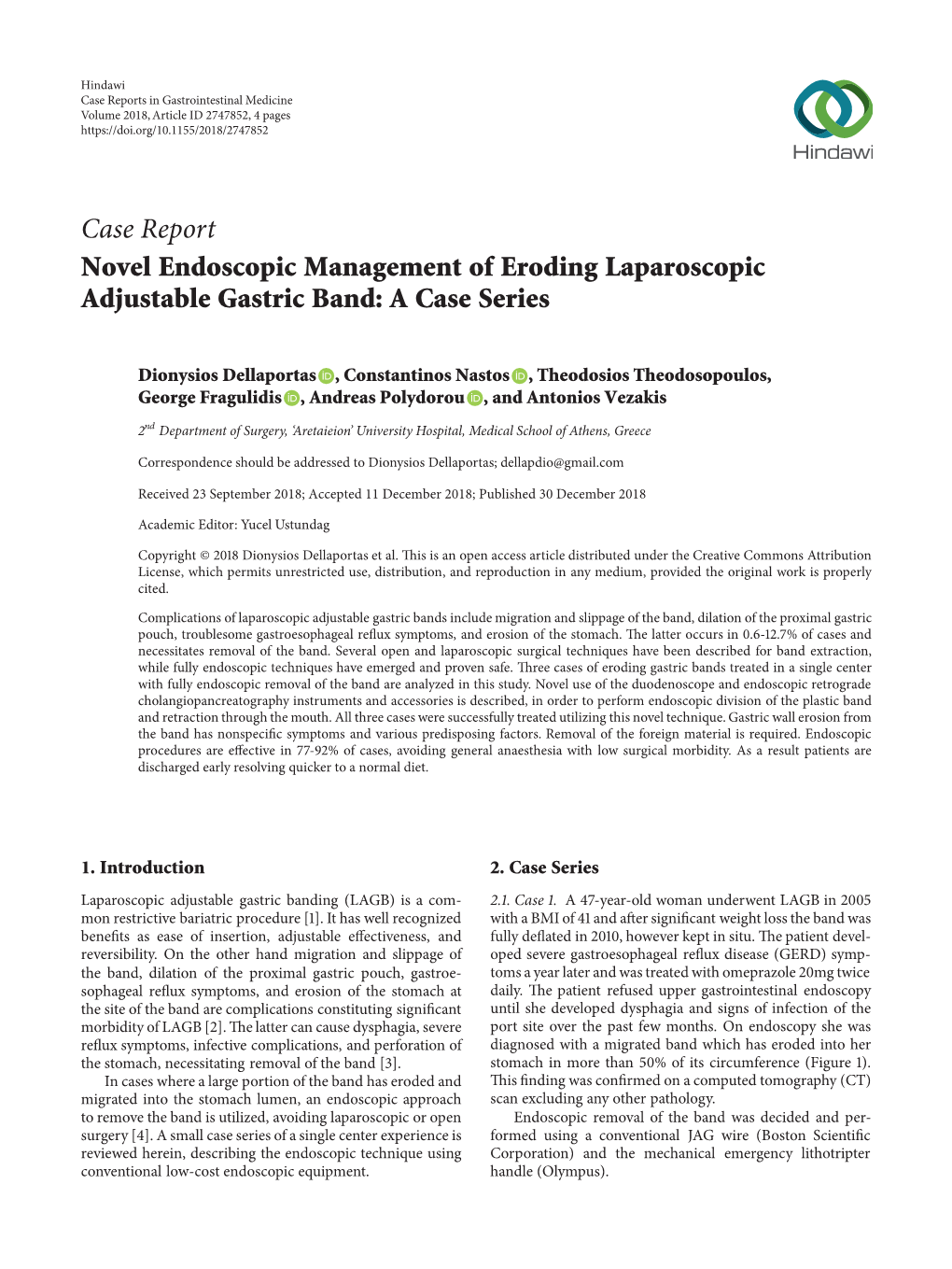 Novel Endoscopic Management of Eroding Laparoscopic Adjustable Gastric Band: a Case Series