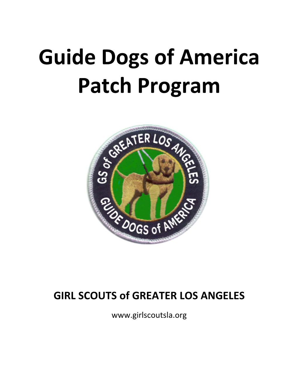 Guide Dogs of America Patch Program