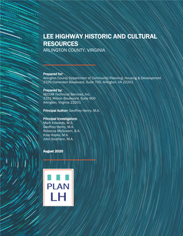 Lee Highway Historic and Cultural Resources Arlington County, Virginia