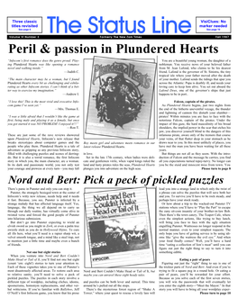 The Status Line See Page 10 Volume VI Number 3 Formerly the New Zork Times Fall 1987 Peril & Passion in Plundered Hearts