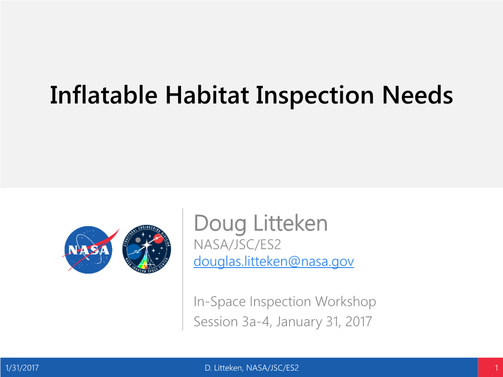 Inflatable Habitat Inspection Needs
