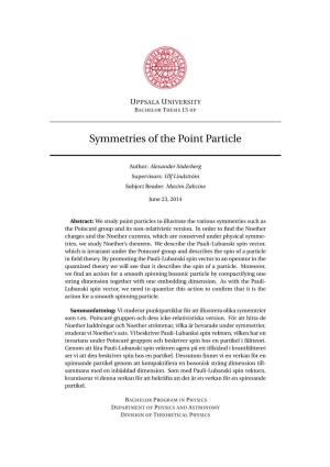 Symmetries of the Point Particle