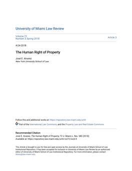 The Human Right of Property