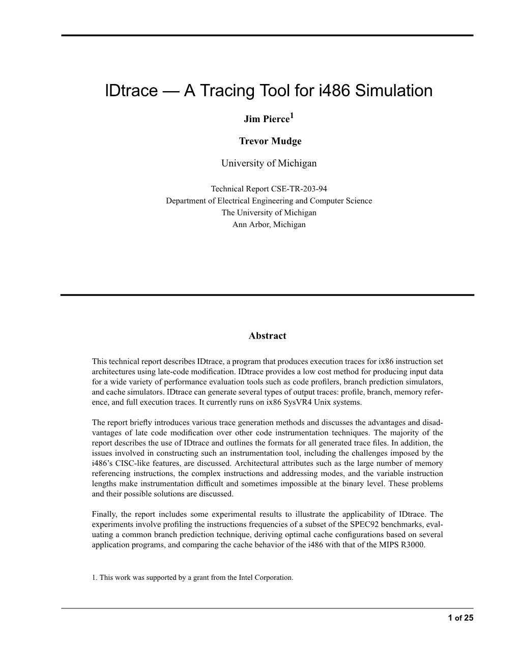 A Tracing Tool for I486 Simulation