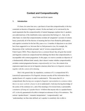 Context and Compositionality