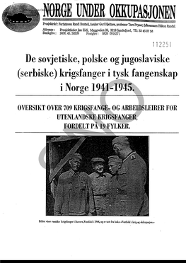Krigsfanger I Tysk Fangenskap I Norge 1941-1945