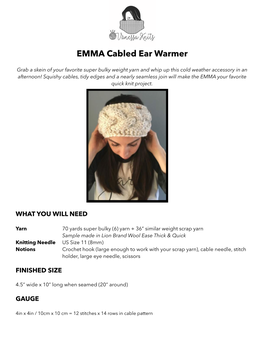 EMMA Cabled Ear Warmer