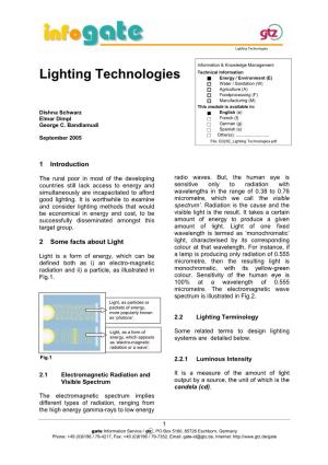 Lighting Technologies