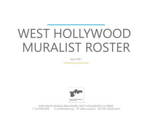 West Hollywood Muralist Roster