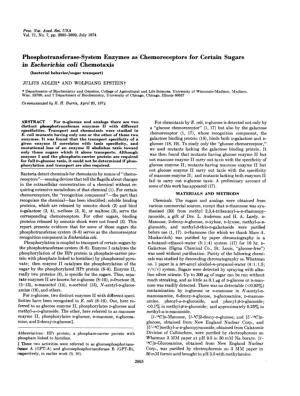 Phosphotransferase-System Enzymes As Chemoreceptors for Certain