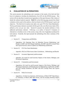 MDOT-DTOGS Development of Alternatives