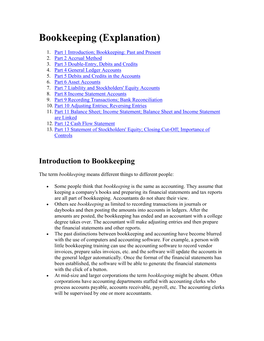 Bookkeeping (Explanation)