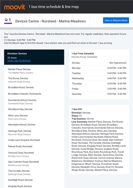 1 Bus Time Schedule & Line Route