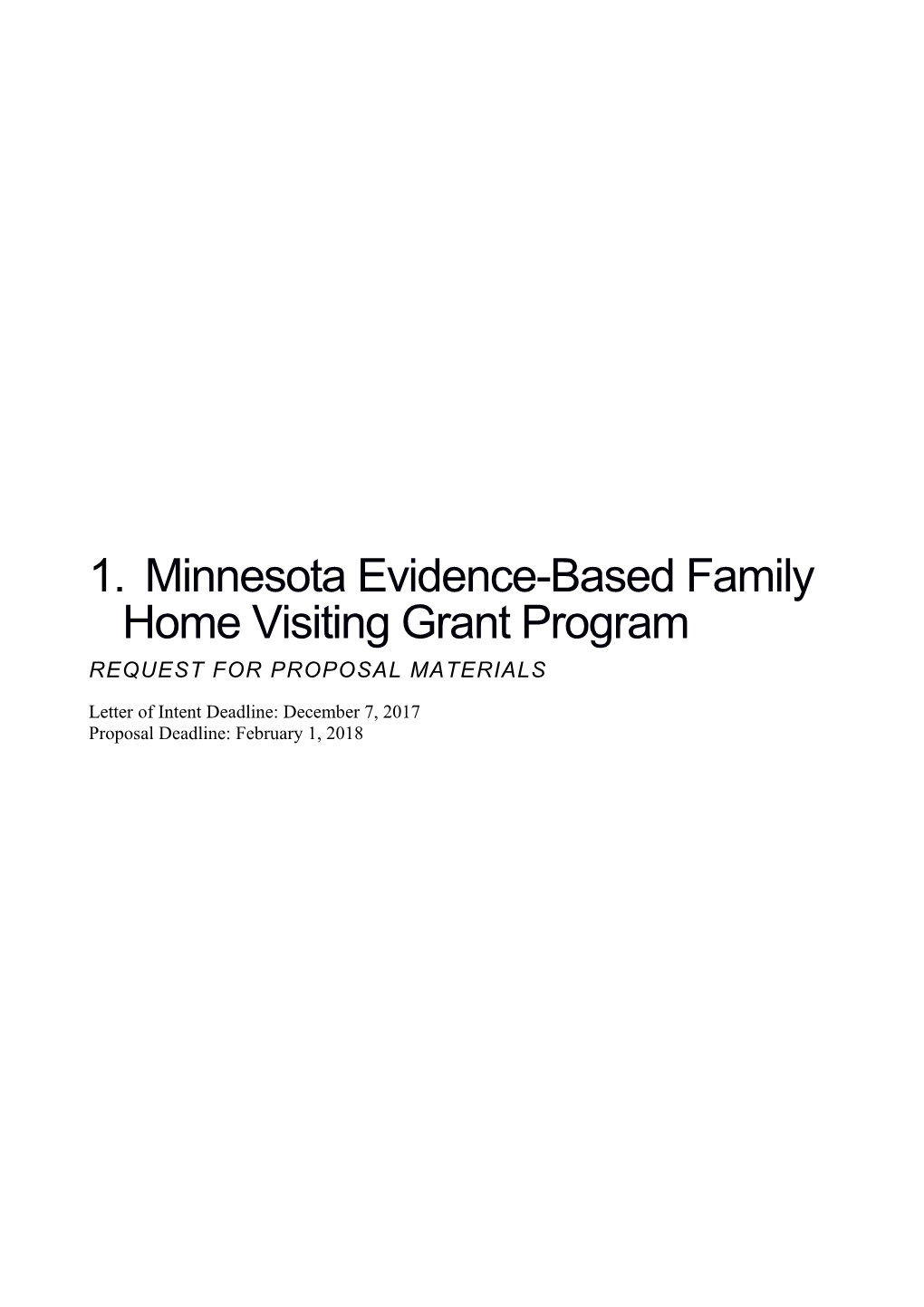 Minnesota Evidence-Based Family Home Visiting Grant Program